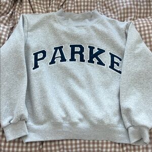 Grey and denim PARKE crew neck